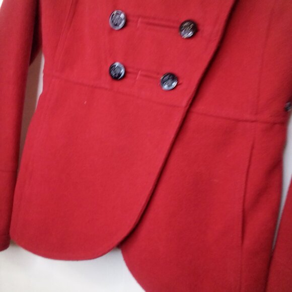 O'neill Coat women S Button Front Wool Blend Red - Picture 8 of 16